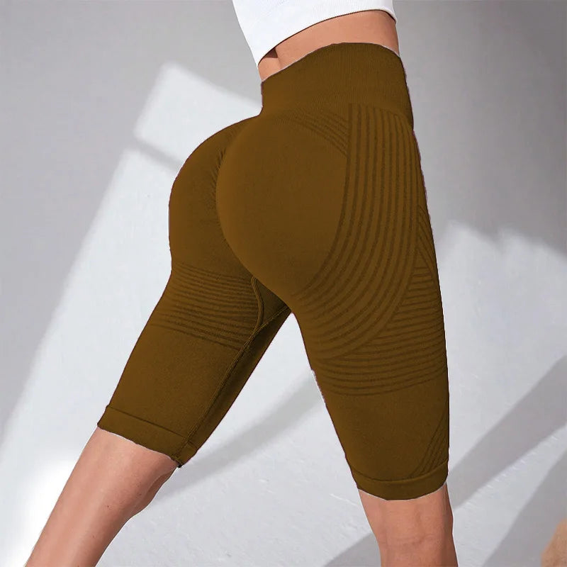 Cycliste Sculptant Taille Haute — Tissage 3D