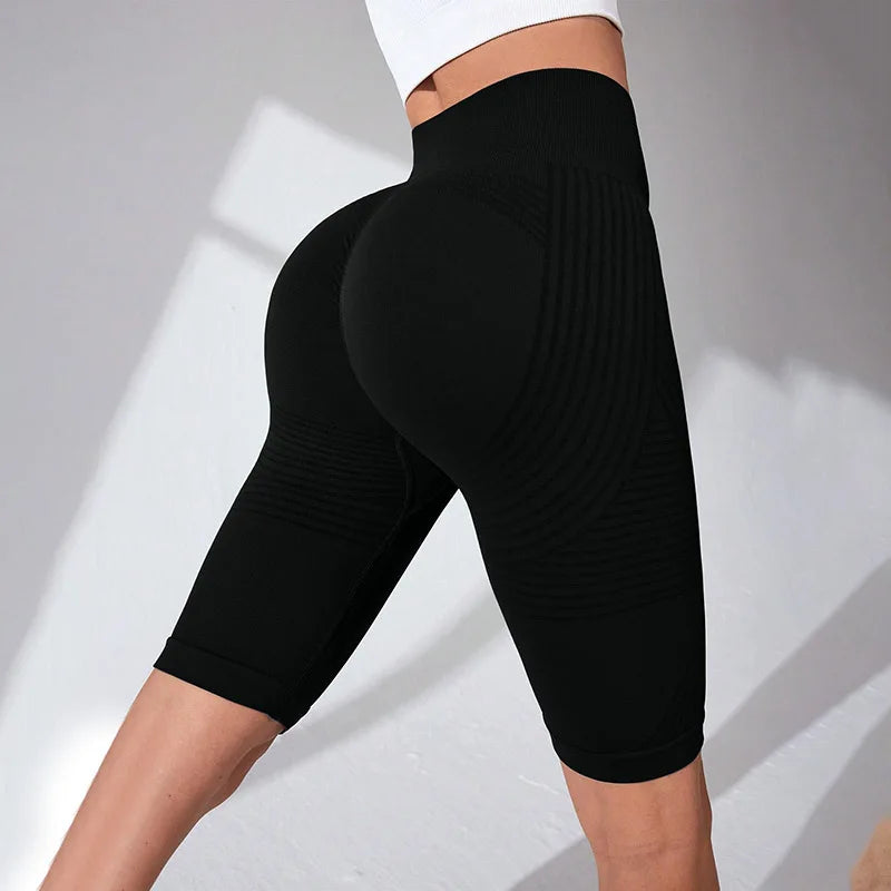 Cycliste Sculptant Taille Haute — Tissage 3D